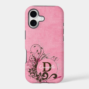 Monogrammed Pink Floral Tough Extreme iPhone5 Case