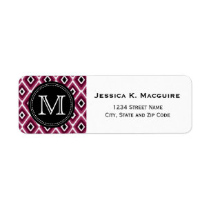 Monogrammed Pink Ikat Diamond Pattern