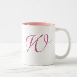 Monogrammed Pink Mug for the Swirls Collection<br><div class="desc">This is simply a perfect addition for the newlyweds. What better way to honour your new last name, than with custom monogrammed dishes. This typeface is so elegant, timeless and perfect for any occasion, where coffee is served. Make sure to get a complete set. It is also available with a...</div>