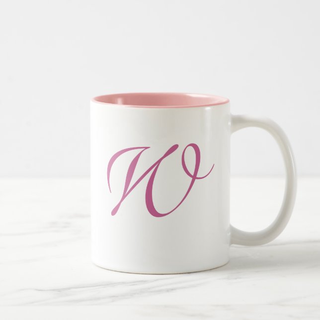 Monogrammed Pink Mug for the Swirls Collection (Right)