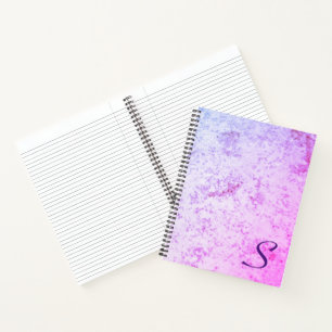 Monogrammed Pink & Purple Marbled Notebook