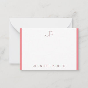 Monogrammed Pink Red Simple Elegant Template
