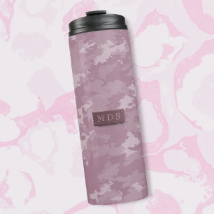Monogrammed Pink Rose Camo Thermal Tumbler