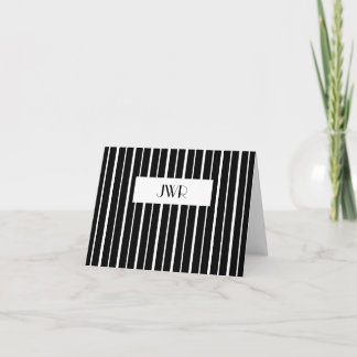 Monogrammed Pinstripe Note Card