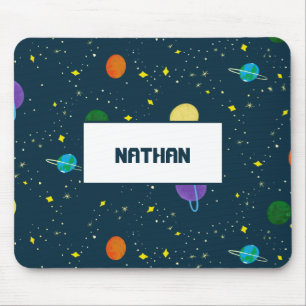 Monogrammed Planets Stars in Space Universe Galaxy Mouse Mat