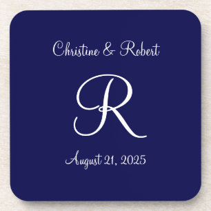 Monogrammed plastic coaster