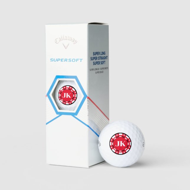 Monogrammed poker chip golf ball gift set (Packaging)
