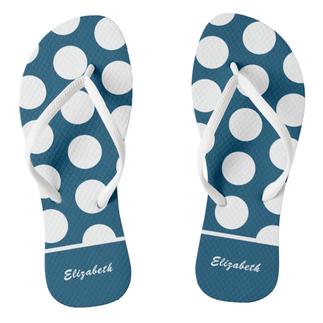 Monogrammed Polka Dot Flip Flops (Footbed)