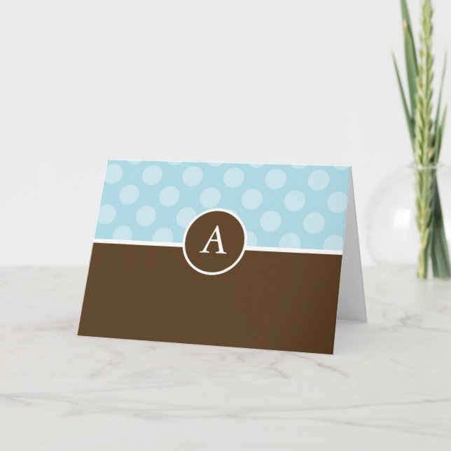 Monogrammed Polka Dots Notecards (Front)