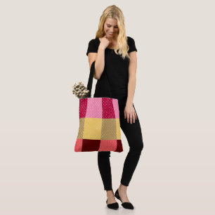 Monogrammed Polka Dots Pattern Tote Bag