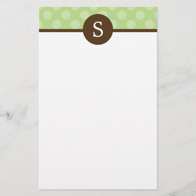 Monogrammed Polka Dots Stationery (Front)