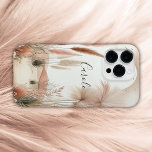 Monogrammed Pretty in pink pampas grass | Case-Mate iPhone 14 Pro Max Case<br><div class="desc">Delicate and elegant,  pretty pink floral and pampas grass monogrammed with your name in delicate text.</div>