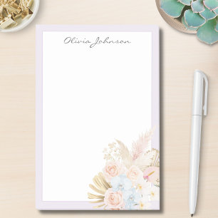 Monogrammed Pretty Tropical Flower Bouquet Floral Post-it Notes