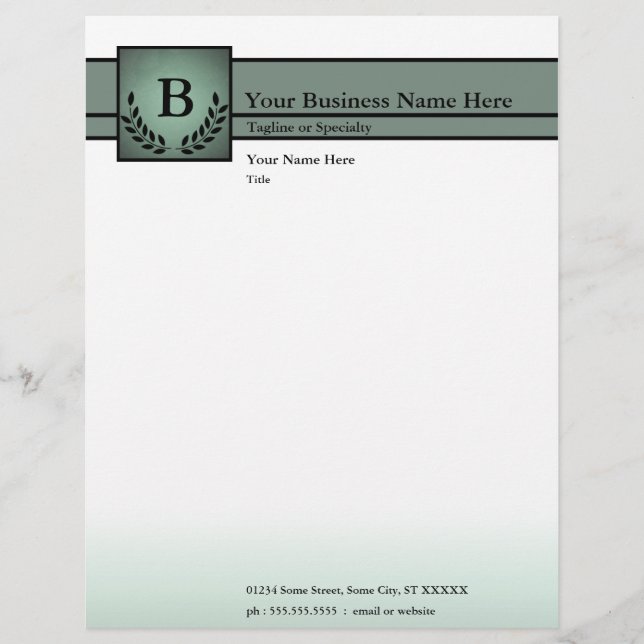 monogrammed professional customised letterhead (Front)