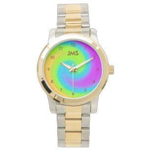 Monogrammed Psychedelic Yin & Yang Watch