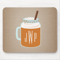 Monogrammed Pumpkin Spice Mason Jar Fall Drink