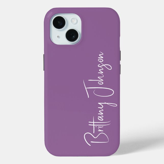 Monogrammed Purple Case-Mate iPhone Case (Back)