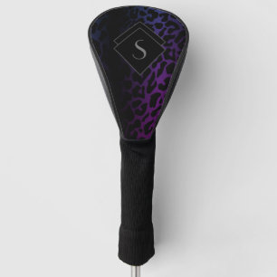 Monogrammed Purple Leopard Print Golf Head Cover