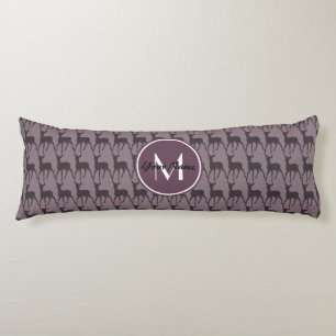 Monogrammed Purple Violet Deer Personalized N3 Body Cushion