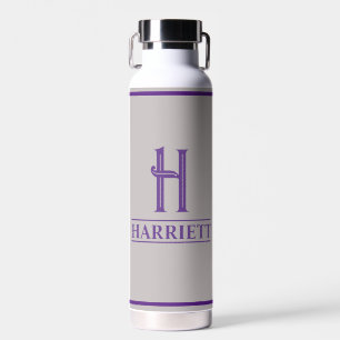 Monogrammed Purple Water Bottle