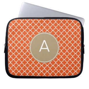Monogrammed Quatrefoil Pattern Laptop Sleeve