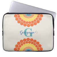 Monogrammed Radiant Aegean Summer Dot Mandala