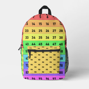 Monogrammed Rainbow 100 Numbers Chart Math Teacher Printed Backpack