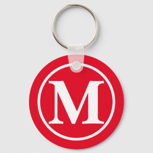 Monogrammed Red BB Key Ring