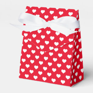 Monogrammed Red Polka Hearts Valentine Favour Box