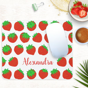 Monogrammed Red Strawberry Mouse Mat