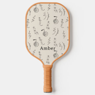 Monogrammed Reiki Symbols Pattern - Reiki Healing Pickleball Paddle