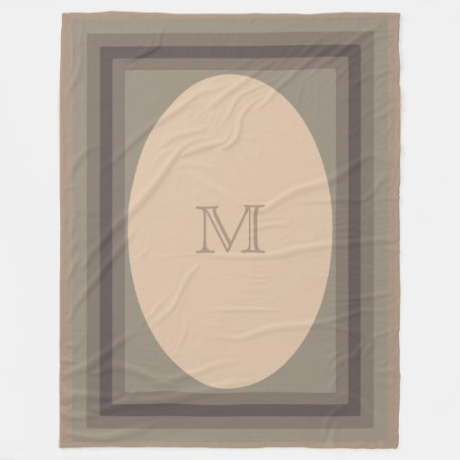 Image of Monogrammed retro browns Fleece Blanket