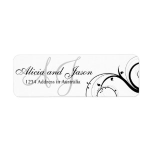 Monogrammed Return Address Label for Weddings