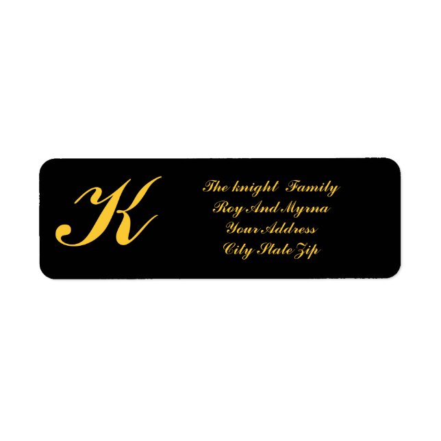 MONOGRAMMED- RETURN ADDRESS LABELS (Front)