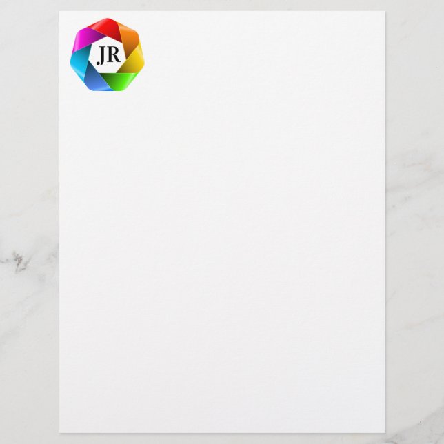 Monogrammed Ribbon Custom Letterhead (Front)