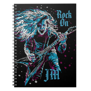 Monogrammed Rock On Heavy Metal Notebook