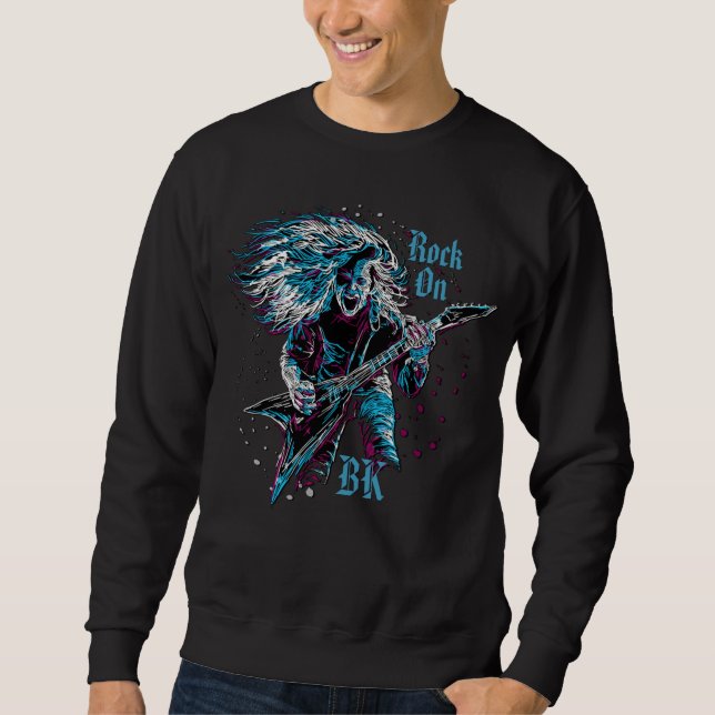 Monogrammed Rock On Heavy Metal Sweatshirt (Front)