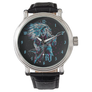 Monogrammed Rock On Heavy Metal Watch