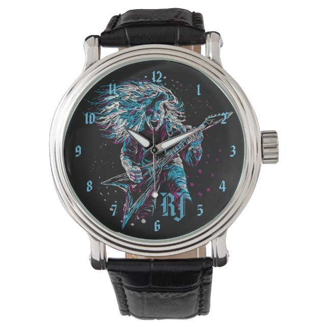 Monogrammed Rock On Heavy Metal Watch (Front)