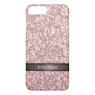 Monogrammed Rose Gold Glitter Pattern iPhone 8 Plus/7 Plus Case