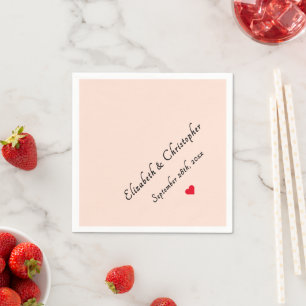 Monogrammed Rose Gold Wedding Date Party Cocktail Napkin