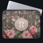 Monogrammed Roses on Wood MacBook Case<br><div class="desc">Protect your MacBook or other laptop in style with this lovely, monogrammed laptop case. Delicate, elegant pink roses are featured on a rustic wood background. Personalised with your initial and name. Our easy to use template makes it so easy to customise with your information. I am adding many products to...</div>