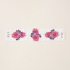 Monogrammed Roses Orchids Long Chiffon Scarf