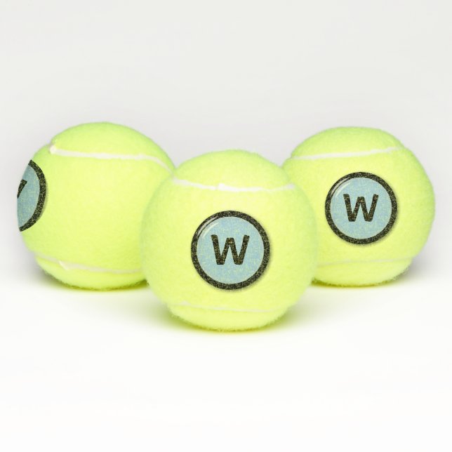 Monogrammed Round Nameplate Tennis Balls (Multi)