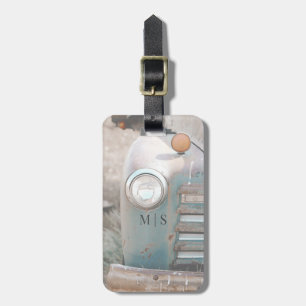 Monogrammed Rustic And Country Pickup  Luggage Tag