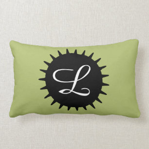 Monogrammed Sage Green Customisable Lumbar Cushion