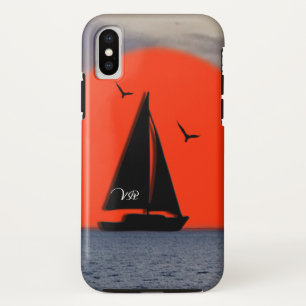 Monogrammed Sailboat iPhone X Case