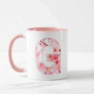 Monogrammed Sakura Mug with Customizable Name