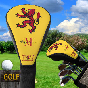 Monogrammed & Scottish Flag Golf Clubs / Rampant Golf Head Cover