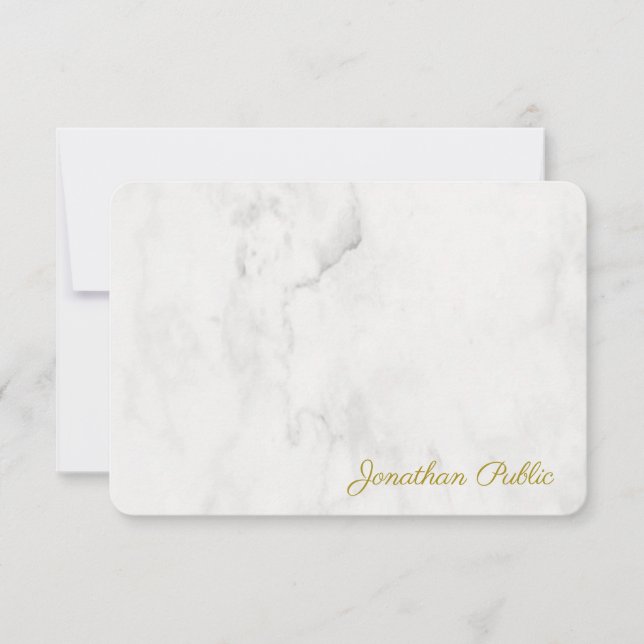 Monogrammed Script Elegant Marble Template Gold (Front)